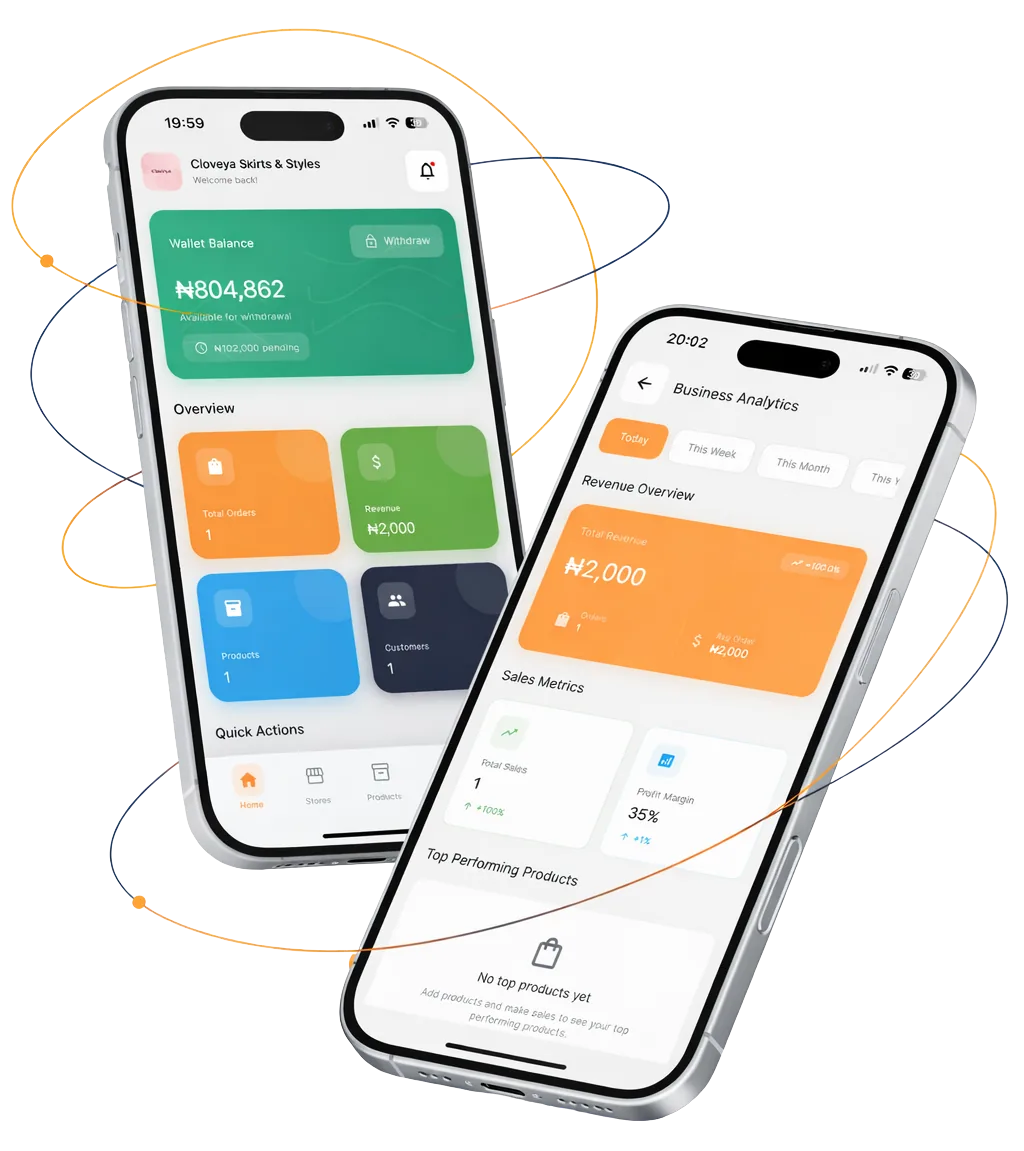 iPhone displaying KarryBiz app dashboard